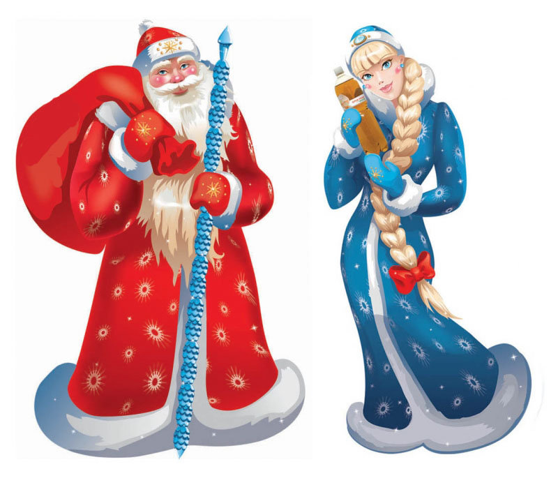 Дед Мороз и Снегурочка - новый год, праздник - оригинал