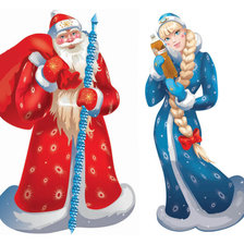 Оригинал схемы вышивки «Дед Мороз и Снегурочка» (№167681)