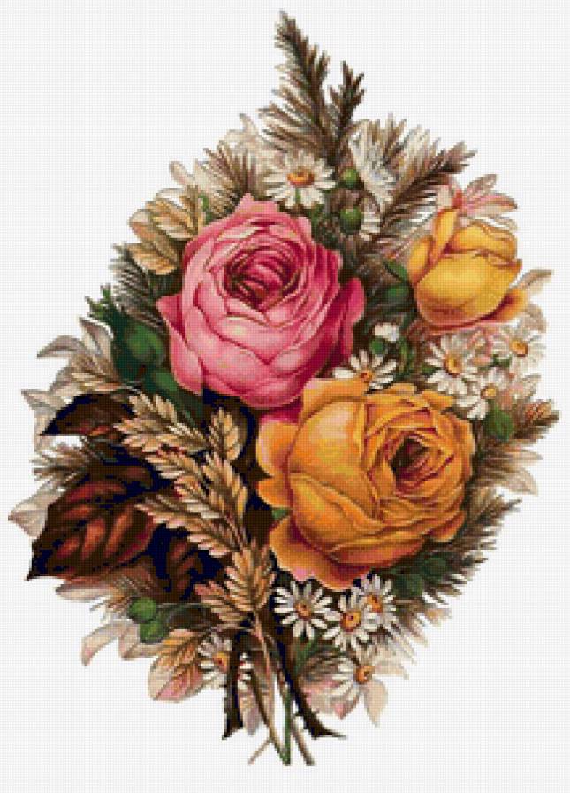 Винтажные розы - цветы, розы, винтаж - предпросмотр