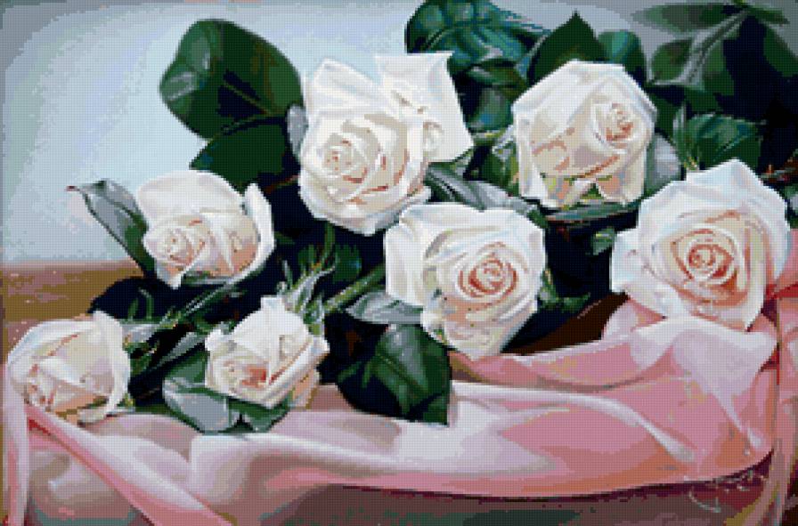 БЕЛЫЕ РОЗЫ - розы, цветы - предпросмотр