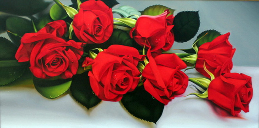 КРАСНЫЕ РОЗЫ-ЛЮБОВЬ - цветы, роза - оригинал