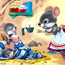Схема вышивки «Мама Мышка и мышата»