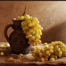 Оригинал схемы вышивки «Натюрморт с виноградом» (№168910)