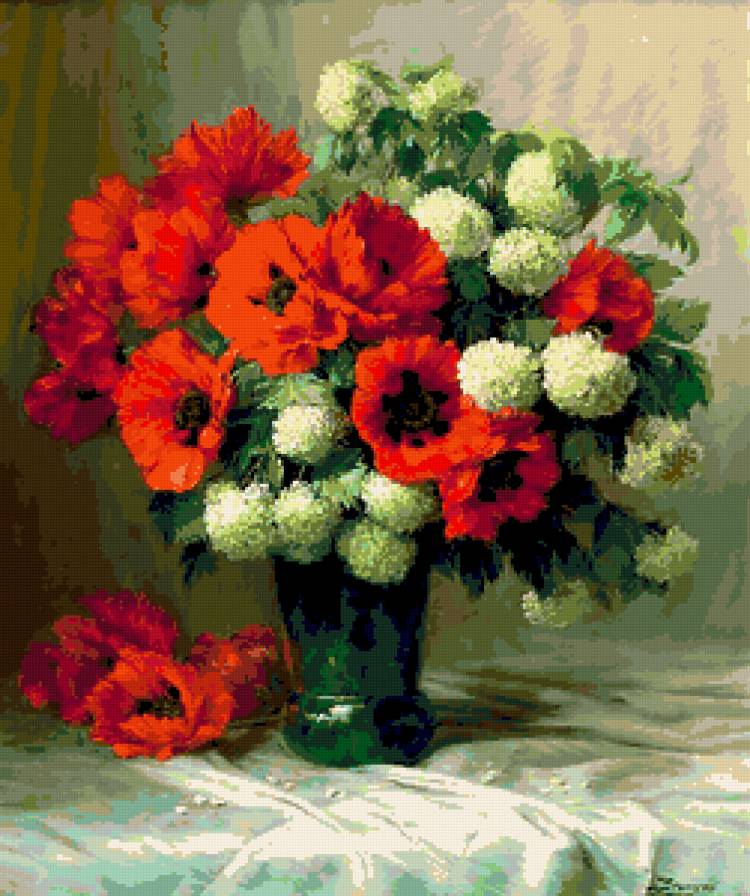 №169105 - картина, букет, цветы, маки - предпросмотр