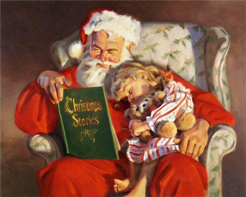 Рождественские истории - новогоднее, санта, снеговики, дед мороз, детское, зима - оригинал