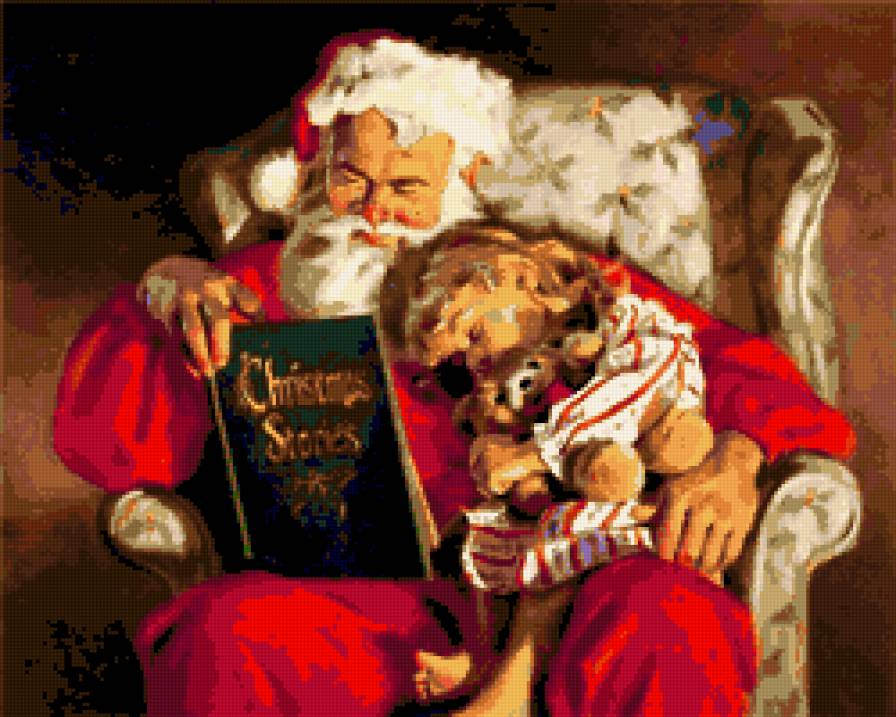 Рождественские истории - дед мороз, детское, зима, снеговики, санта, новогоднее - предпросмотр