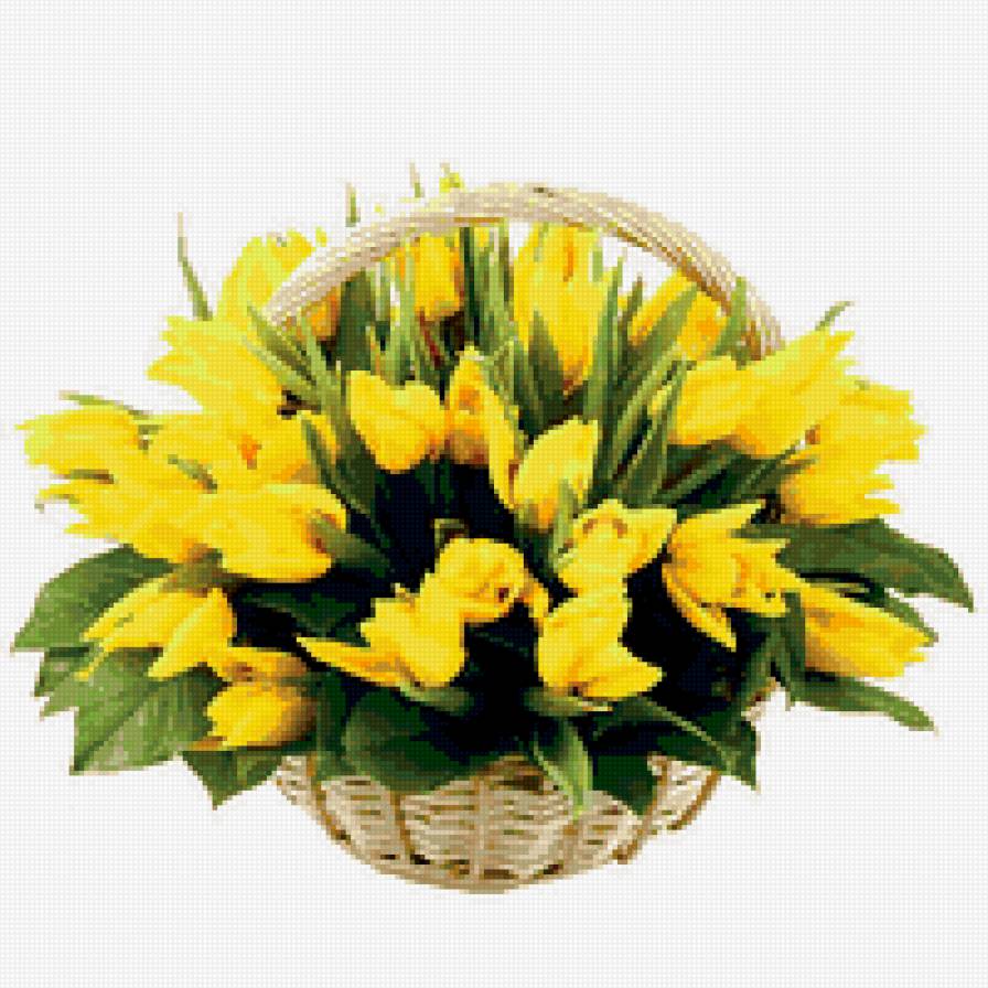 букет желтых тюльпанов - цветы - предпросмотр