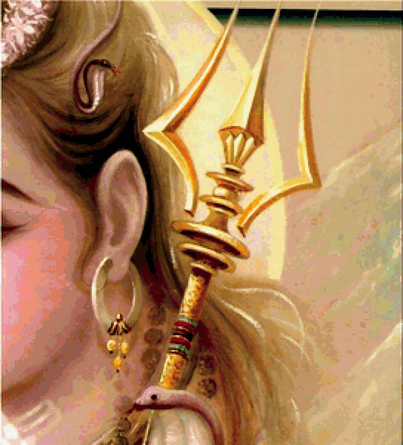 Боги Индии (триптих) - 3 верх - индийская религия, картина, эпос, индуизм, легенды - предпросмотр