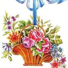 Оригинал схемы вышивки «корзинка с цветами» (№171134)