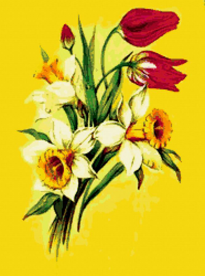 весенний букетик - цветы - предпросмотр
