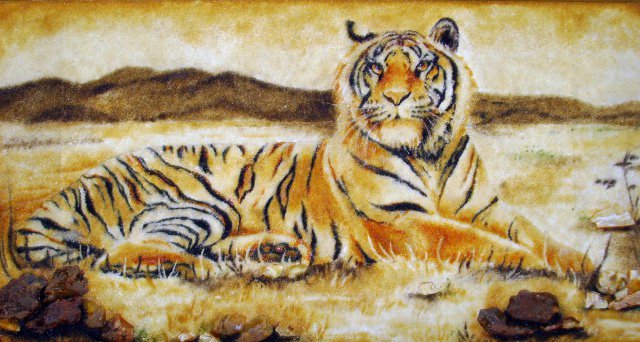 Тигр (бол.) - животные, кошка, картина, кот, тигр - оригинал
