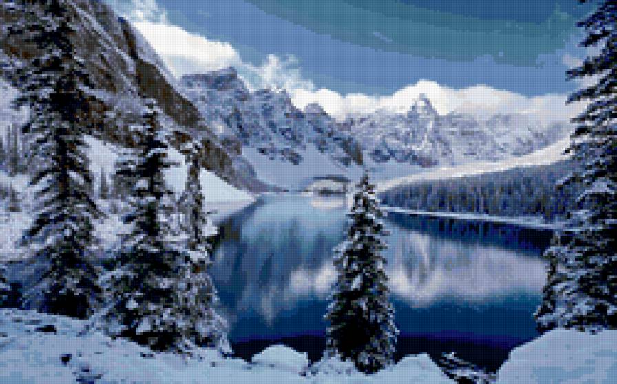 Зимние горы - горы, пейзаж, природа, зима - предпросмотр