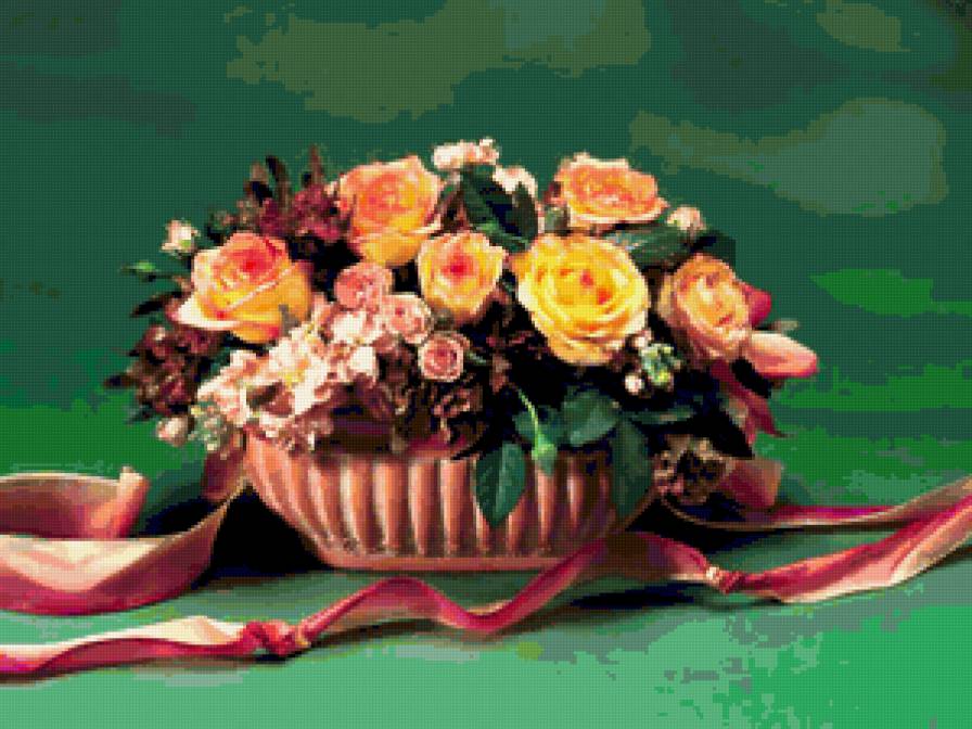 8979 - корзина, роза, цветы, flower, розы, цветок, букет - предпросмотр