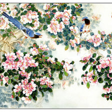Оригинал схемы вышивки «Яблоня и птицы» (№173803)