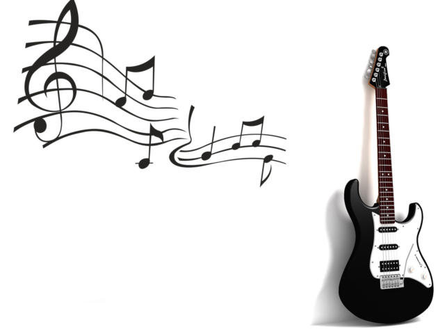 Гитара - электро гитара, ноты, гитара - оригинал