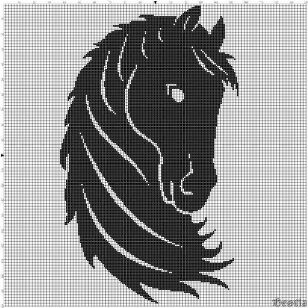 Монохром - черно-белый, монохром, лошадь - оригинал
