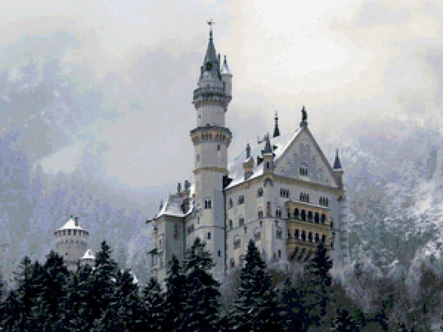 Замок Нойшванштайн - горы, замки, дворцы, горный пейзаж, замки мира - предпросмотр