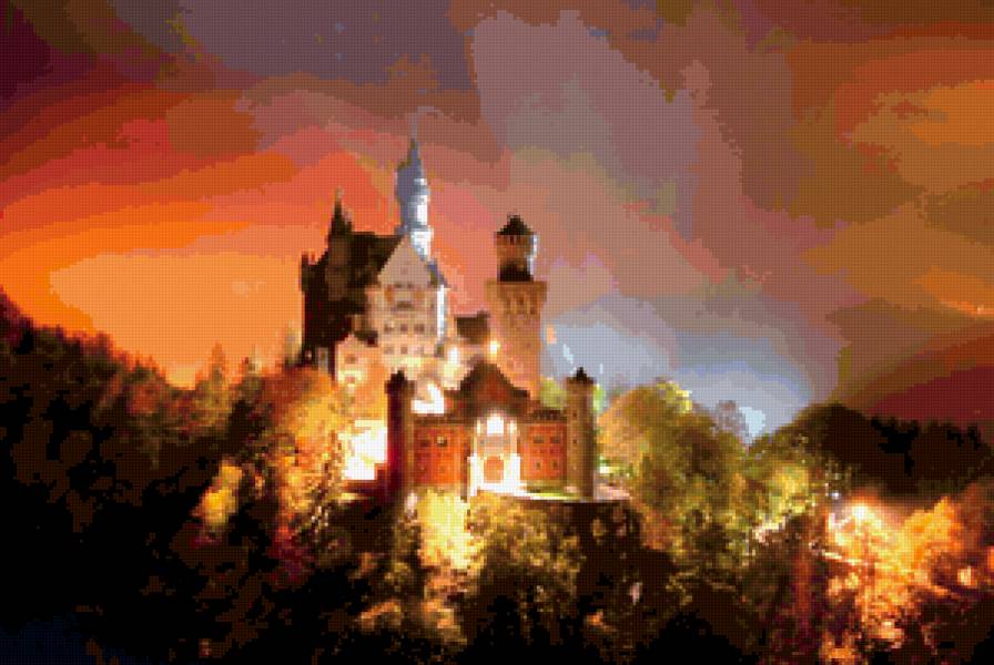Замок Нойшванштайн - замки мира, дворцы, горы, горный пейзаж, замки - предпросмотр