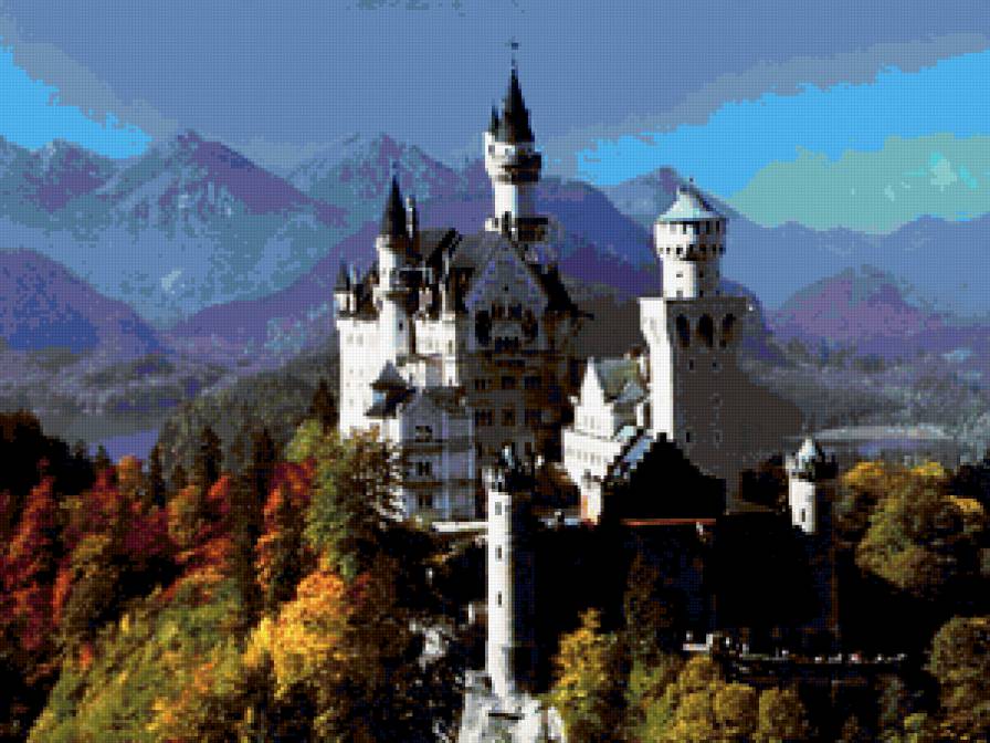 Замок Нойшванштайн - горы, замки, таинственный, горный пейз, дворцы, замки мира - предпросмотр