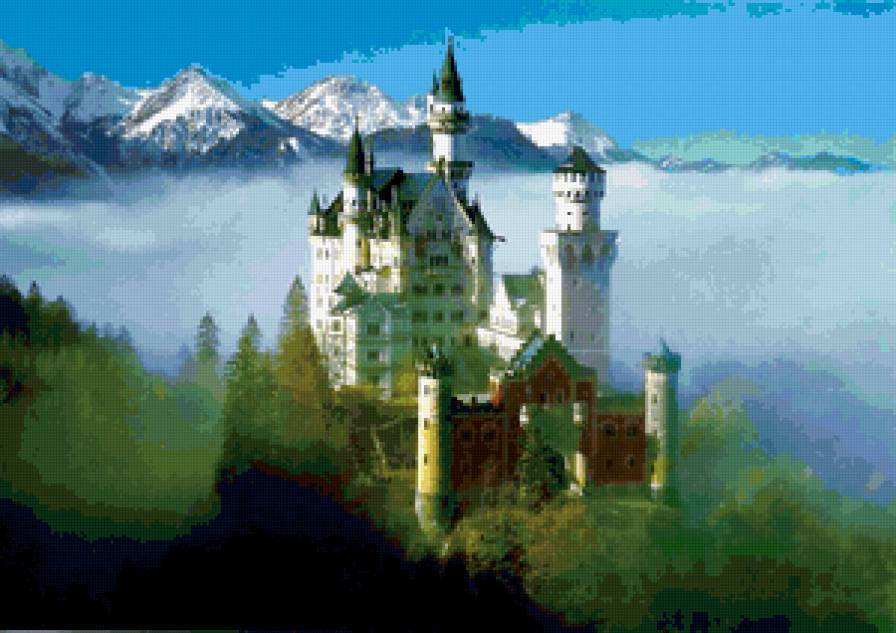 Замок Нойшванштайн - дворцы, замки, горный пейзаж, замки мира, горы - предпросмотр