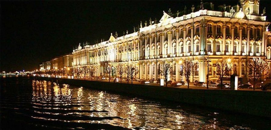 зимний дворец - ночь, замки мира, дворцы, питер, санкт-петербург, замок - оригинал