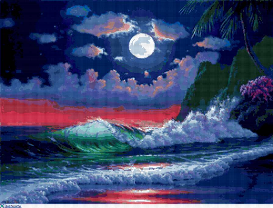 ночное море - море, ночь, райский уголок - предпросмотр