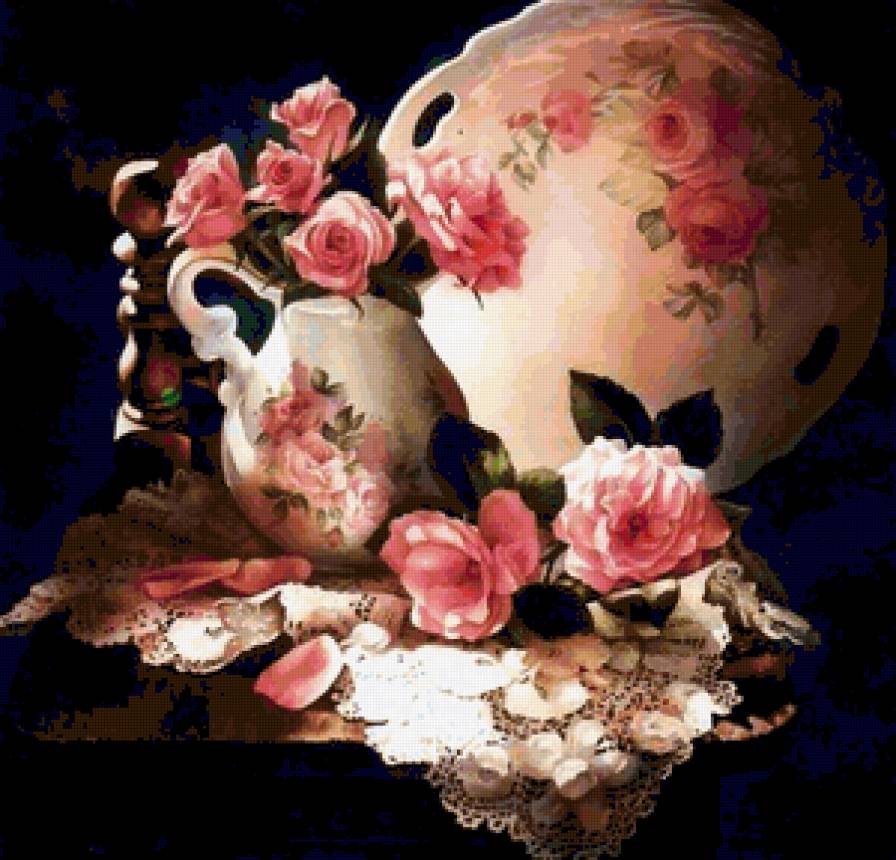 Розы в викторианском стиле - цветочки, розы, роза, картина, розочки, букеты, красота, цветы, розочка - предпросмотр