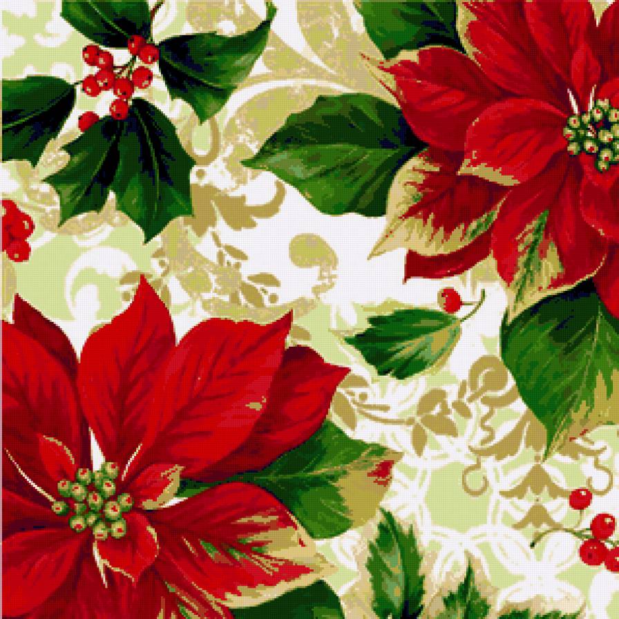 Рождественская подушка - подушки, подушка, цветок, рождество, флора, цветы, пуансетия - предпросмотр