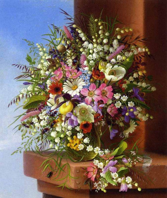 Весенний букет - букет, цветы, ваза - оригинал