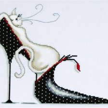 Оригинал схемы вышивки «кот на туфле» (№179253)