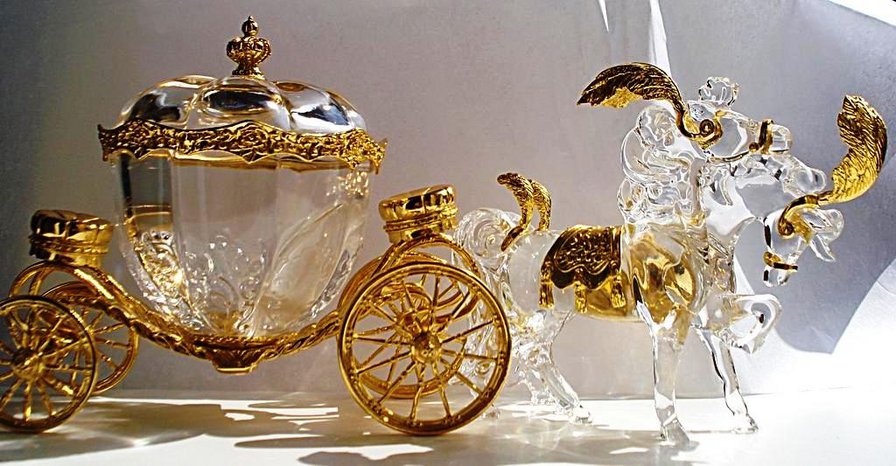 барокко - кареты, статуи, лошади, экипаж, карета, белые, коляска - оригинал