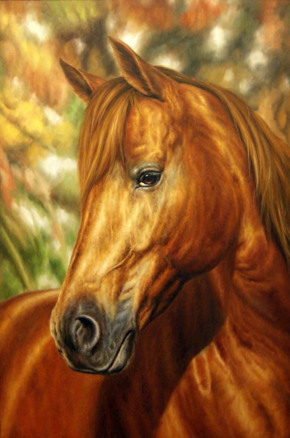 Рыжий конь - животные, конь - оригинал