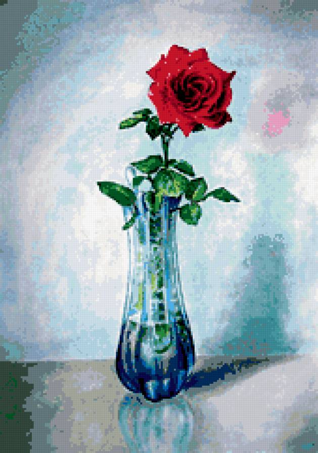 роза в вазе - цветы, роза, ваза, букет - предпросмотр