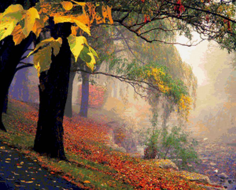 осенний пейзаж - осень, пейзаж, природа, лес - предпросмотр
