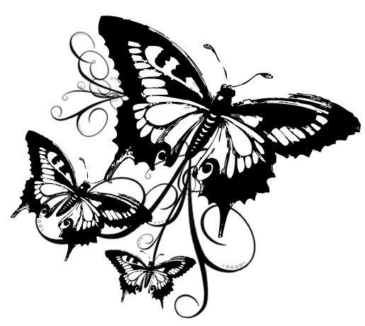 Бабочка - татуировка.черно-белое, узоры - оригинал
