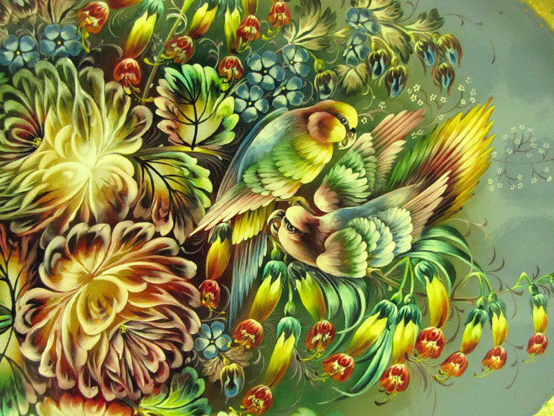 №181701 - орнамент, цветы, птицы - оригинал