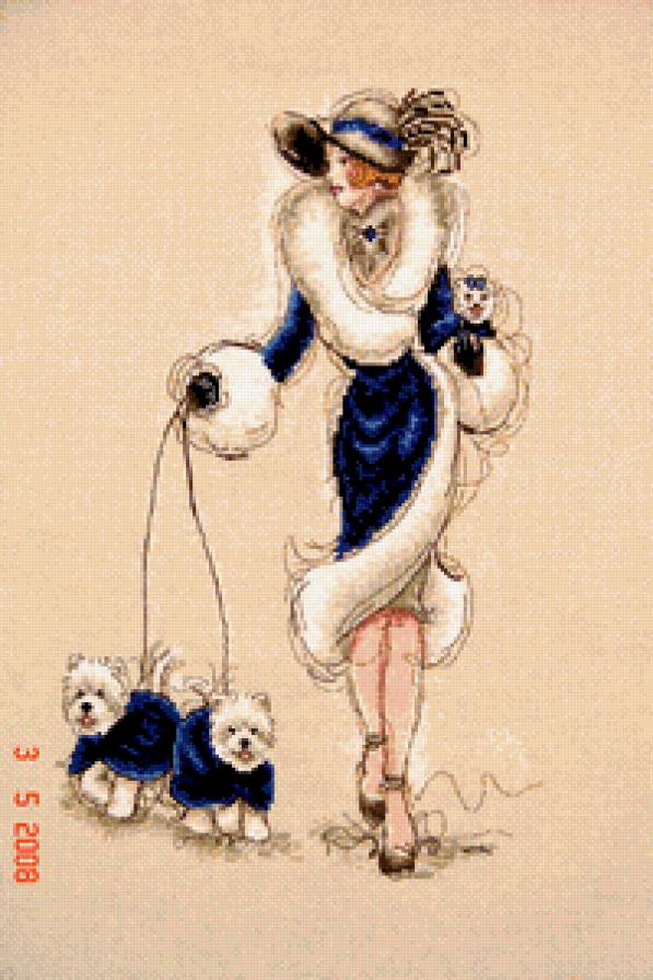 Дама с собачками - дама, собака - предпросмотр