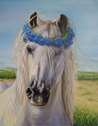 №182031 - лошадь, венок, картина - оригинал