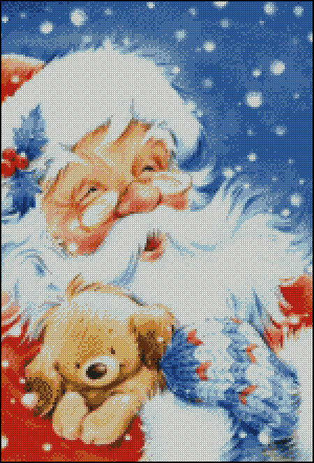 Дед Мороз и щенок - рождество, дед мороз, щенок, новогодняя - оригинал