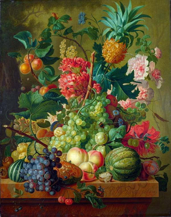 Натюрморт с фруктами - натюрморт, фрукты, картина - оригинал