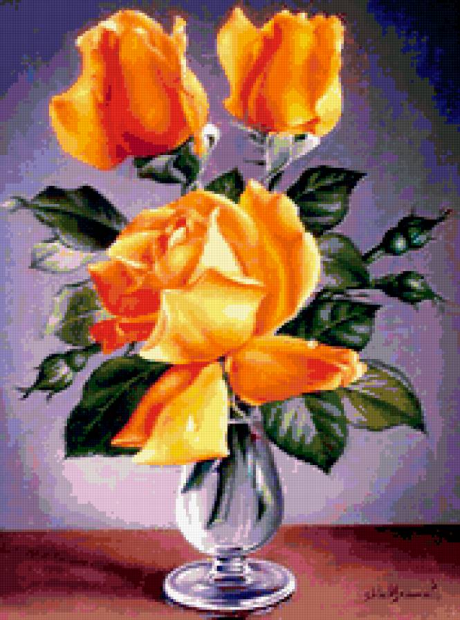 розы - природа, романтика, букет, розы, натюрморт, цветы - предпросмотр
