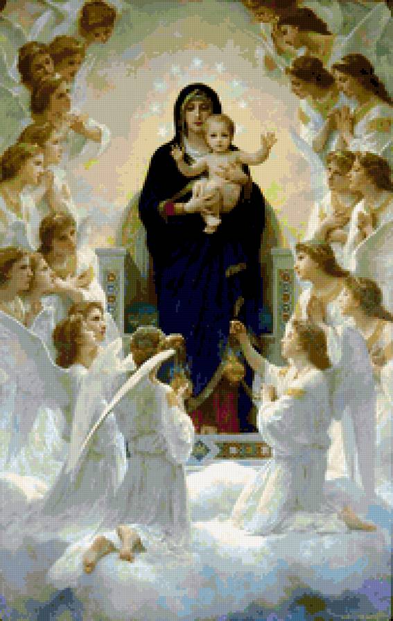 Мадона с ребенком - ангелы, мадона, религия, картина - предпросмотр