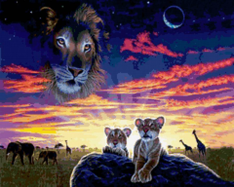 фауна - картина, львы, животные, природа, фауна - предпросмотр