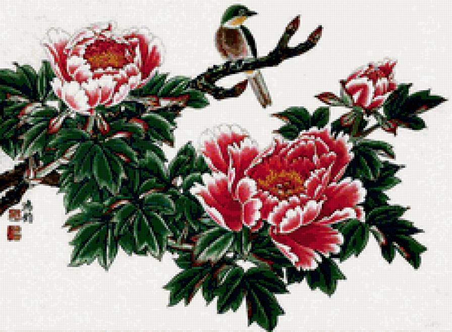 китайская живопись - картина, природа, китайская живопись, птицы, китай - предпросмотр