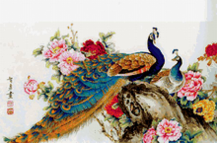 китайская живопись - китайская живопись, природа, китай, картина, птицы - предпросмотр