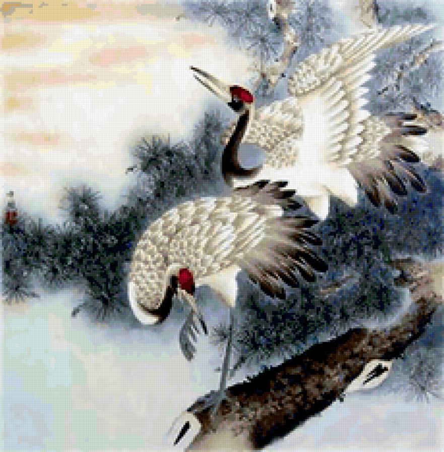 китайская живопись - картина, китайская живопись, природа, китай, птицы - предпросмотр