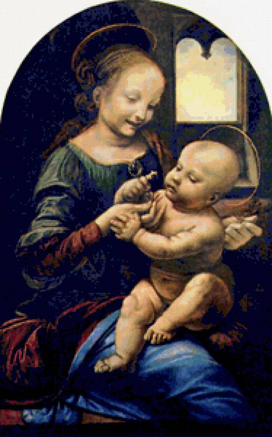 Да Винчи "Мадонна с младенцем" - младенец, да винчи, картина, мадонна - предпросмотр