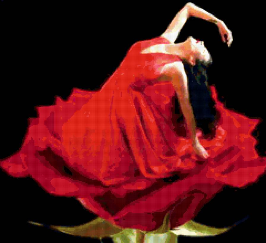 девушка - танцы картина, роза, одиночество, любовь, девушка, , цветы - предпросмотр