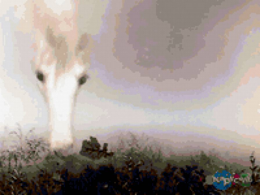 Лошадь в тумане 2 - лошадь, туман, мультфильм - предпросмотр