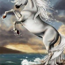 Оригинал схемы вышивки «белый конь» (№189014)